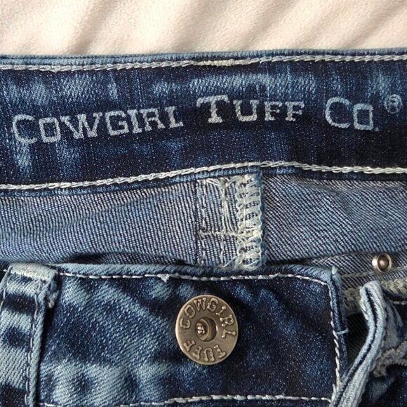 Cowgirl Tuff Womens Distressed Bootcut Jeans W29 L31 W Embroidered Back Pockets - Picture 7 of 9